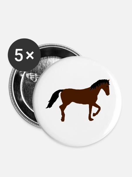 Brauner - Lot de 5 petits badges (25 mm) - blanc