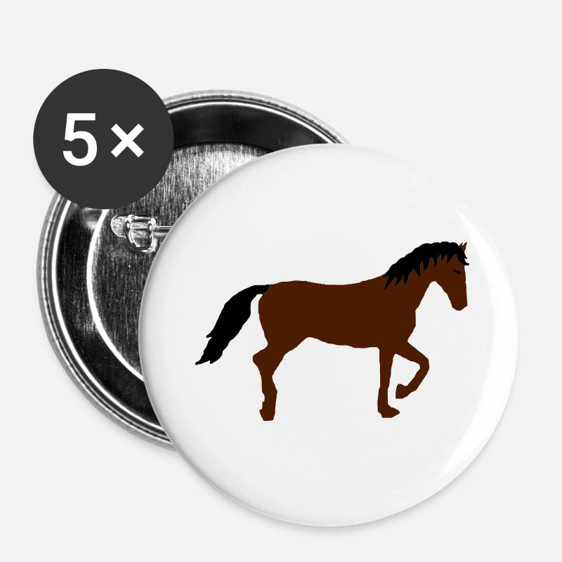 Brauner - Lot de 5 petits badges (25 mm) - blanc