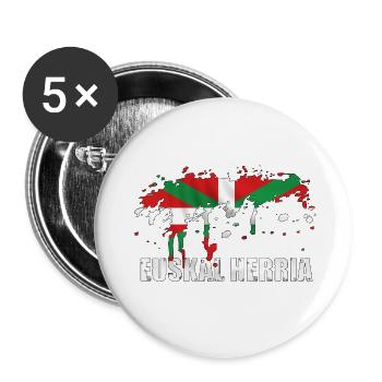 drapeau basque - Buttons small 1''/25 mm (5-pack) - white - Front