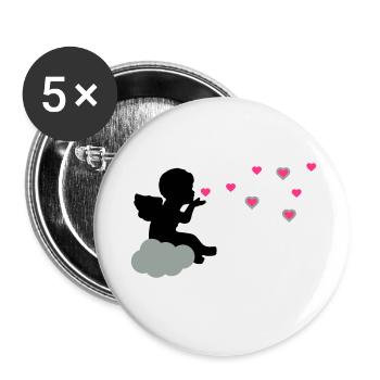 Cher ange - Lot de 5 petits badges (25 mm) - blanc - Devant
