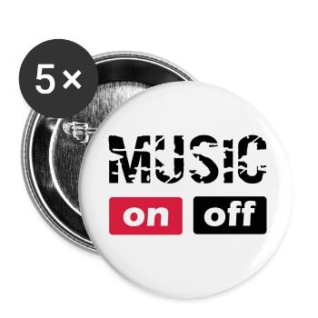 musique - Lot de 5 petits badges (25 mm) - blanc - Devant