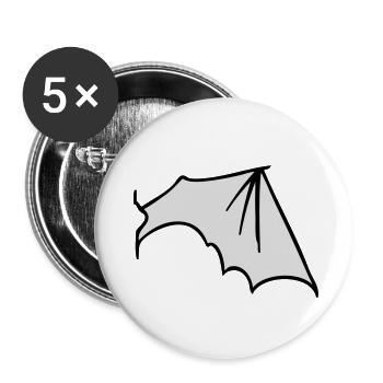 batwing_right - Buttons klein 25 mm (5er Pack) - Weiß - Vorne