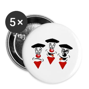 Basque design - Buttons small 1''/25 mm (5-pack) - white - Front