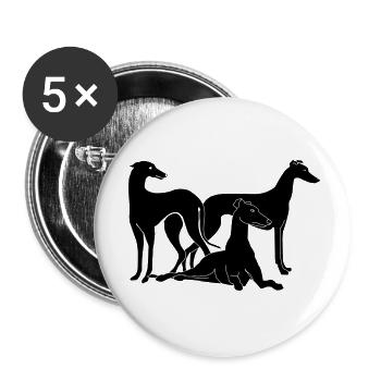 Gruppe Galgos / Greyhounds - Buttons klein 25 mm (5er Pack) - Weiß - Vorne