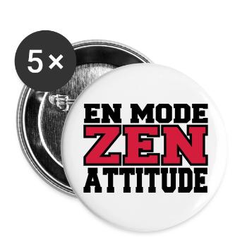 EN MODE ZEN - Lot de 5 petits badges (25 mm) - blanc - Devant