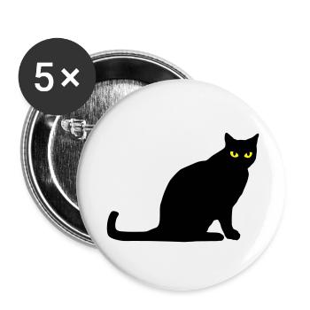 katze_c_2c - Lot de 5 petits badges (25 mm) - blanc - Devant
