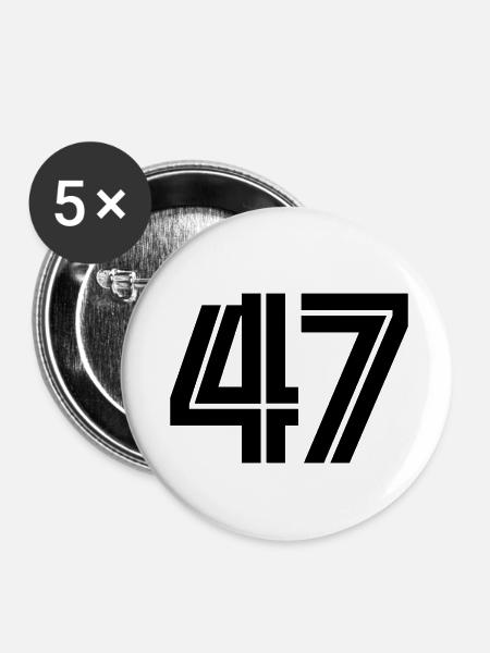 47 - Buttons klein 25 mm (5er Pack) - Weiß