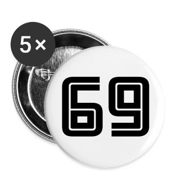 69 - Buttons klein 25 mm (5er Pack) - Weiß - Vorne