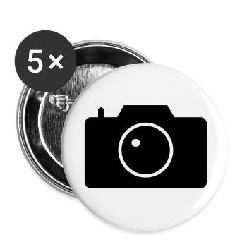 appareil photo - Lot de 5 petits badges (25 mm) - blanc - Devant