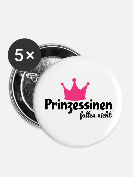 lustig - Buttons klein 25 mm (5er Pack) - Weiß