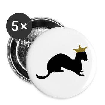 Marderkönig / king weasel (2c) - Buttons small 1''/25 mm (5-pack) - white - Front
