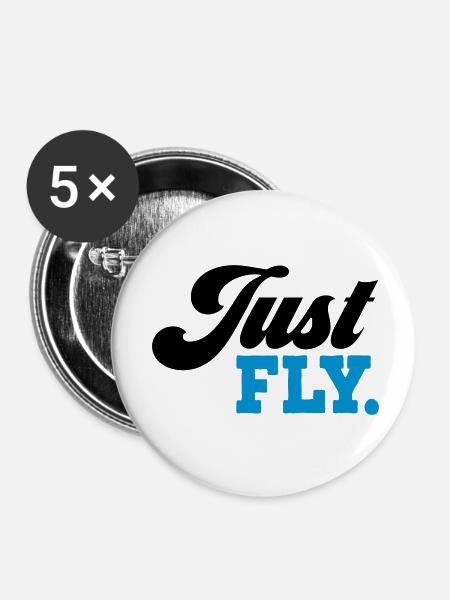 fliegen - Buttons klein 25 mm (5er Pack) - Weiß