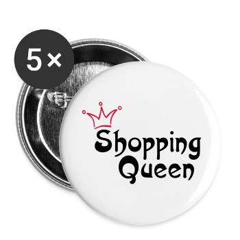 SHOPPING QUEEN - Buttons small 1''/25 mm (5-pack) - white - Front