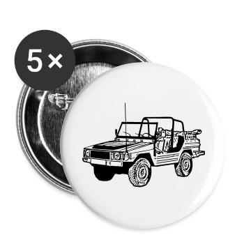 Offroad ,Geländewagen , 4x4 Fun , Kult , Auto (25) - Buttons klein 25 mm (5er Pack) - Weiß - Vorne