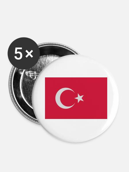 Turkey - Buttons klein 25 mm (5er Pack) - Weiß