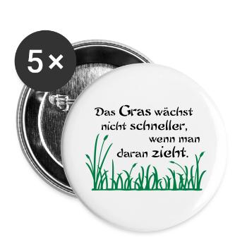 The grass does not grow faster - Buttons small 1''/25 mm (5-pack) - white - Front