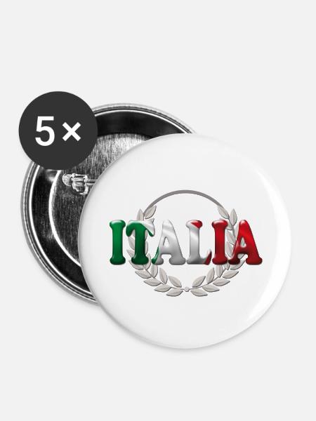 Lorbeeren Italien2 - Buttons klein 25 mm (5er Pack) - Weiß