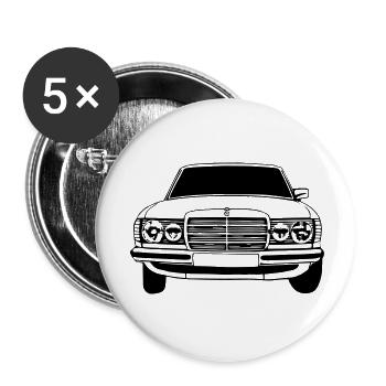 MB w123 ...(24) - Buttons klein 25 mm (5er Pack) - Weiß - Vorne