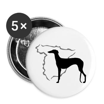 Spanischer Windhund - Buttons klein 25 mm (5er Pack) - Weiß - Vorne