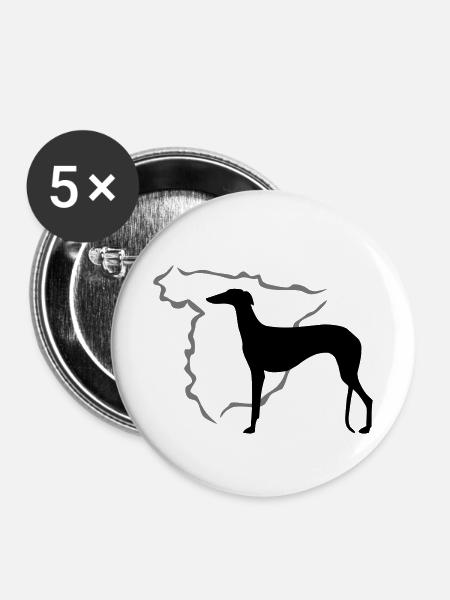 Spanischer Windhund - Buttons klein 25 mm (5er Pack) - Weiß
