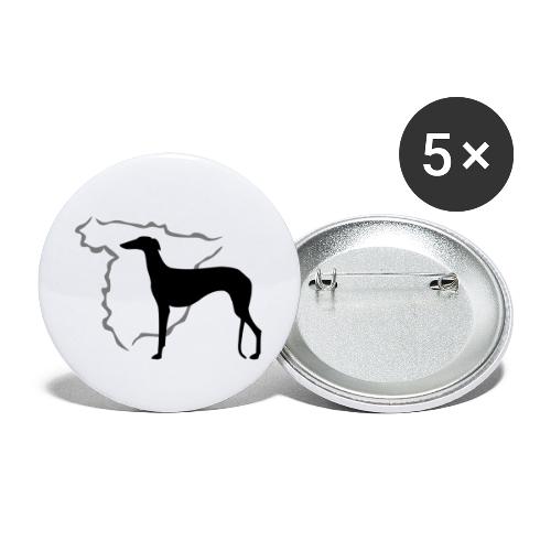 Spanischer Windhund - Buttons klein 25 mm (5er Pack)
