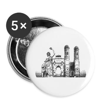 München - Buttons klein 25 mm (5er Pack) - Weiß - Vorne