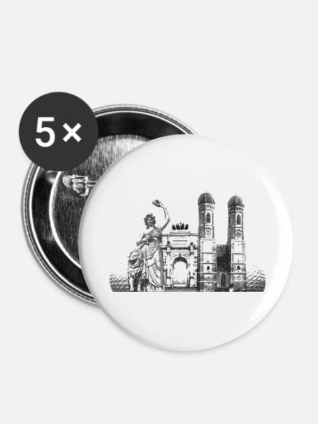 München - Buttons klein 25 mm (5er Pack) - Weiß