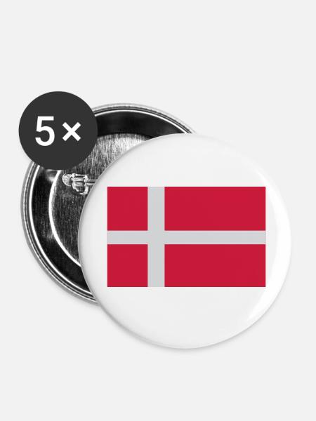 Denmark - Buttons klein 25 mm (5er Pack) - Weiß