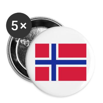 norway flag - Buttons small 1''/25 mm (5-pack) - white - Front