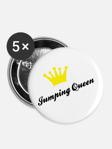 Springreiten - Buttons klein 25 mm (5er Pack) - Weiß