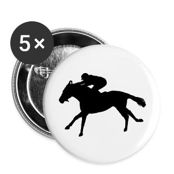 Pferd BLACK/white - Buttons klein 25 mm (5er Pack) - Weiß - Vorne