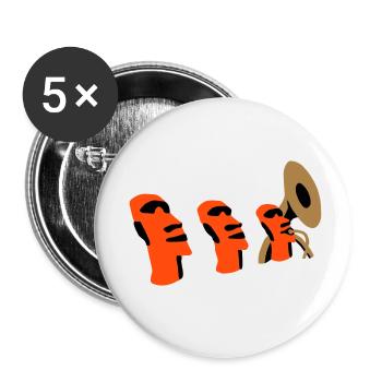sousaphone rapa nui - Buttons small 1''/25 mm (5-pack) - white - Front