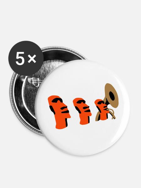 sousaphone rapa nui - Buttons klein 25 mm (5er Pack) - Weiß