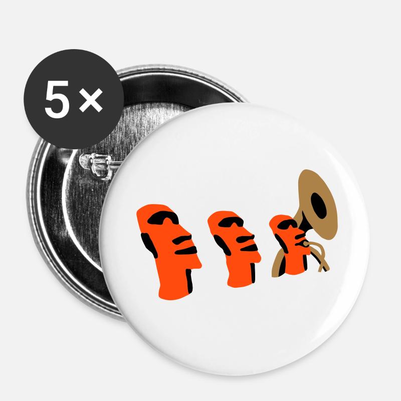 sousaphone rapa nui - Buttons klein 25 mm (5er Pack) - Weiß