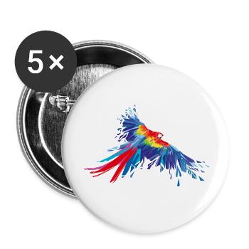 Parrot feathers Aras bird birds wing parrot bird - Buttons small 1''/25 mm (5-pack) - white - Front