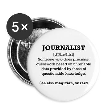 Journaliste - Assistant - Lot de 5 petits badges (25 mm) - blanc - Devant