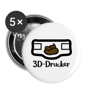 3D Drucker Kinder Baby Muttertag Vater Geschenk - Buttons klein 25 mm (5er Pack) - Weiß - Vorne