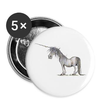 Das letzte Einhorn - Buttons klein 25 mm (5er Pack) - Weiß - Vorne