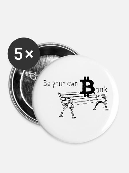 Bitcoin Bank - Buttons klein 25 mm (5er Pack) - Weiß