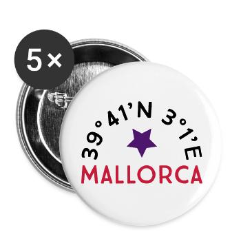 Mallorca - Buttons klein 25 mm (5er Pack) - Weiß - Vorne