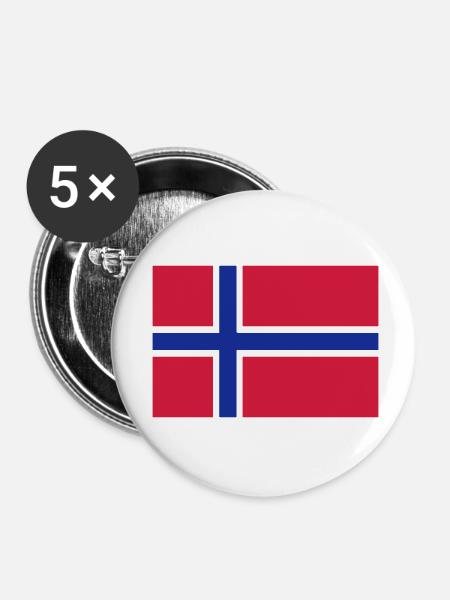flagge - Buttons klein 25 mm (5er Pack) - Weiß