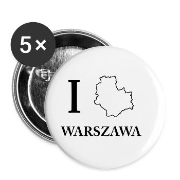 I love Warszawa Warschau ich liebe Shirt - Buttons klein 25 mm (5er Pack) - Weiß - Vorne