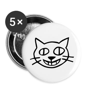 cat kids animal - Lot de 5 petits badges (25 mm) - blanc - Devant