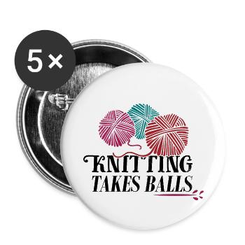 Knitting take balls - Buttons klein 25 mm (5er Pack) - Weiß - Vorne