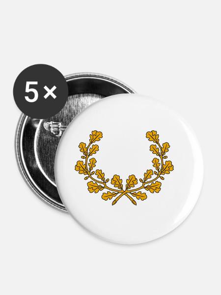 Zweig - Buttons klein 25 mm (5er Pack) - Weiß
