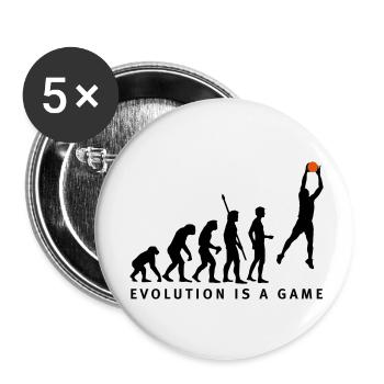 evolution_basketball_062011_b_2c - Buttons klein 25 mm (5er Pack) - Weiß - Vorne