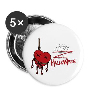 Happy Halloween - valentine day - horror - Buttons klein 25 mm (5er Pack) - Weiß - Vorne