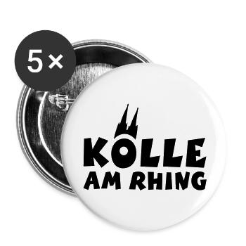 Köln am Rhein - Kölle am Rhing - Buttons klein 25 mm (5er Pack) - Weiß - Vorne