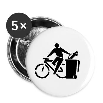 bicycle mountain bike cyclist mountain bike - Buttons small 1''/25 mm (5-pack) - white - Front