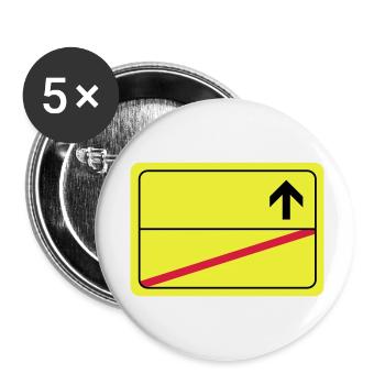 leeres Ortsschild - Buttons klein 25 mm (5er Pack) - Weiß - Vorne